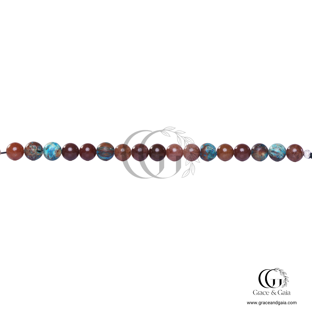 Lithotherapy-inspired semi precious stone pet accessory by Grace and Gaia, fostering well-being in dogs and cats through stylish pet gifts and unique pet malas.