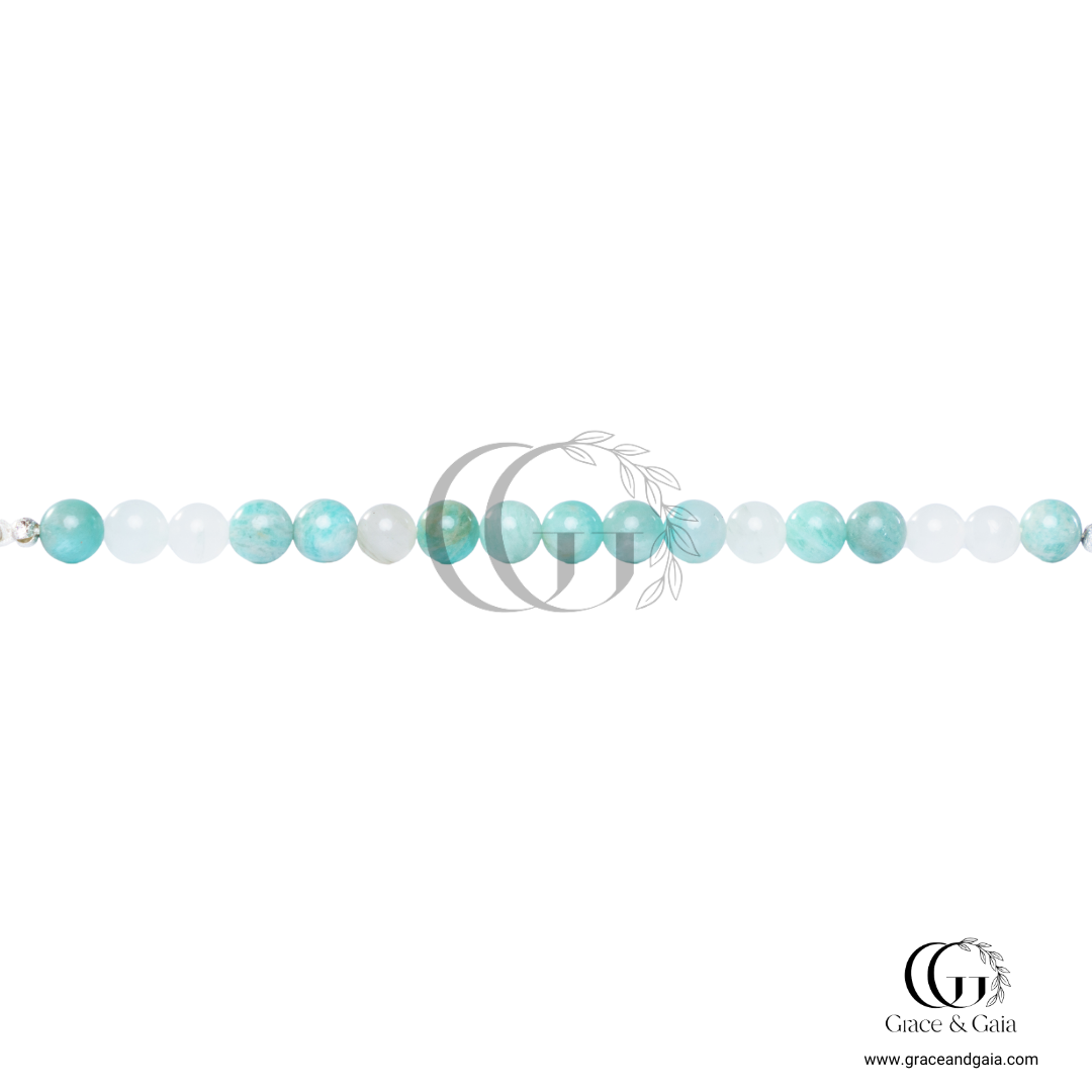 Lithotherapy-inspired semi precious stone pet accessory by Grace and Gaia, fostering well-being in dogs and cats through stylish pet gifts and unique pet malas.