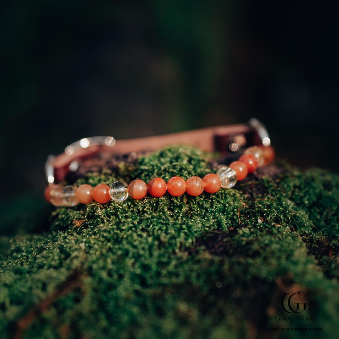 Lithotherapy-inspired semi precious stone pet accessory by Grace and Gaia, fostering well-being in dogs and cats through stylish pet gifts and unique pet malas.