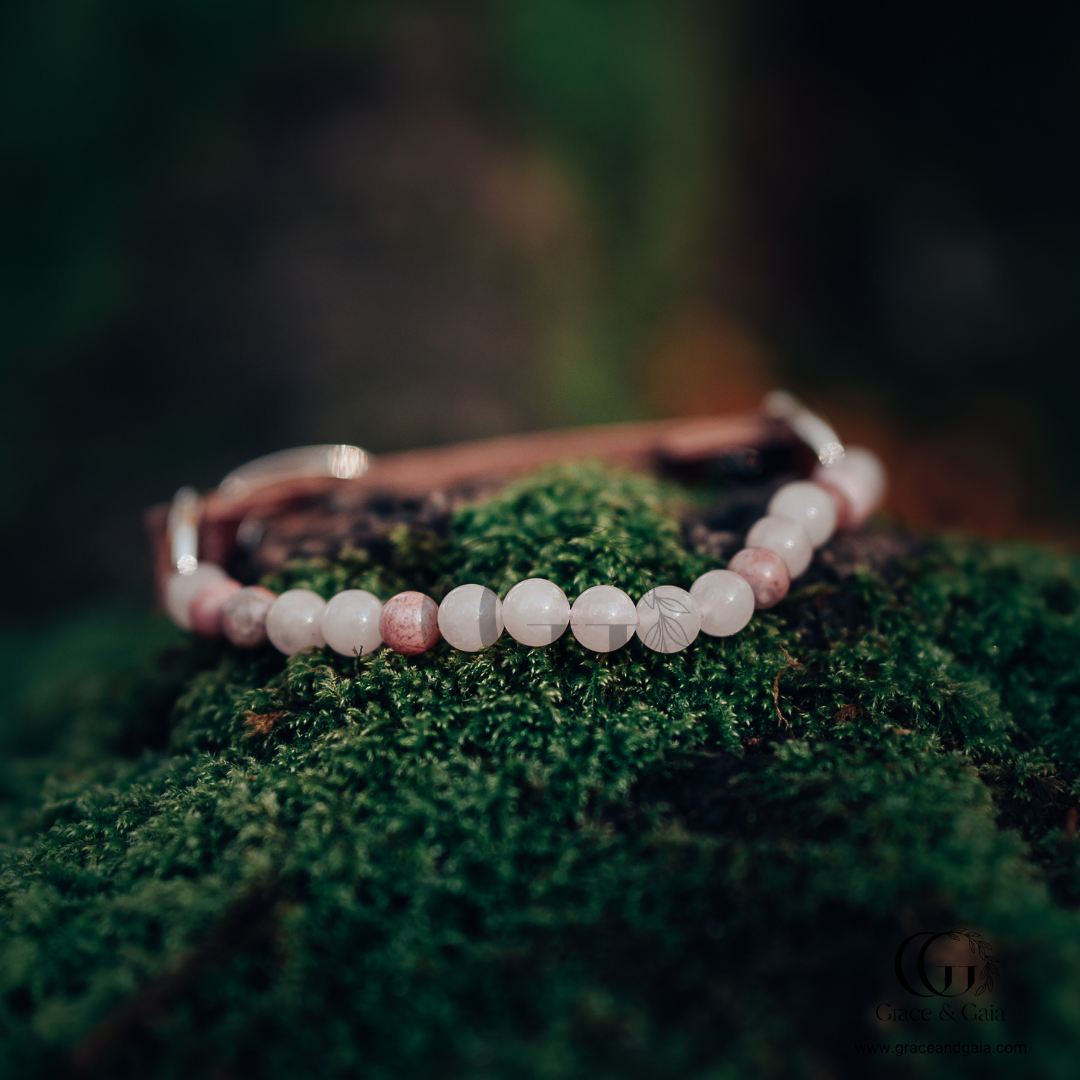 Lithotherapy-inspired semi precious stone pet accessory by Grace and Gaia, fostering well-being in dogs and cats through stylish pet gifts and unique pet malas.